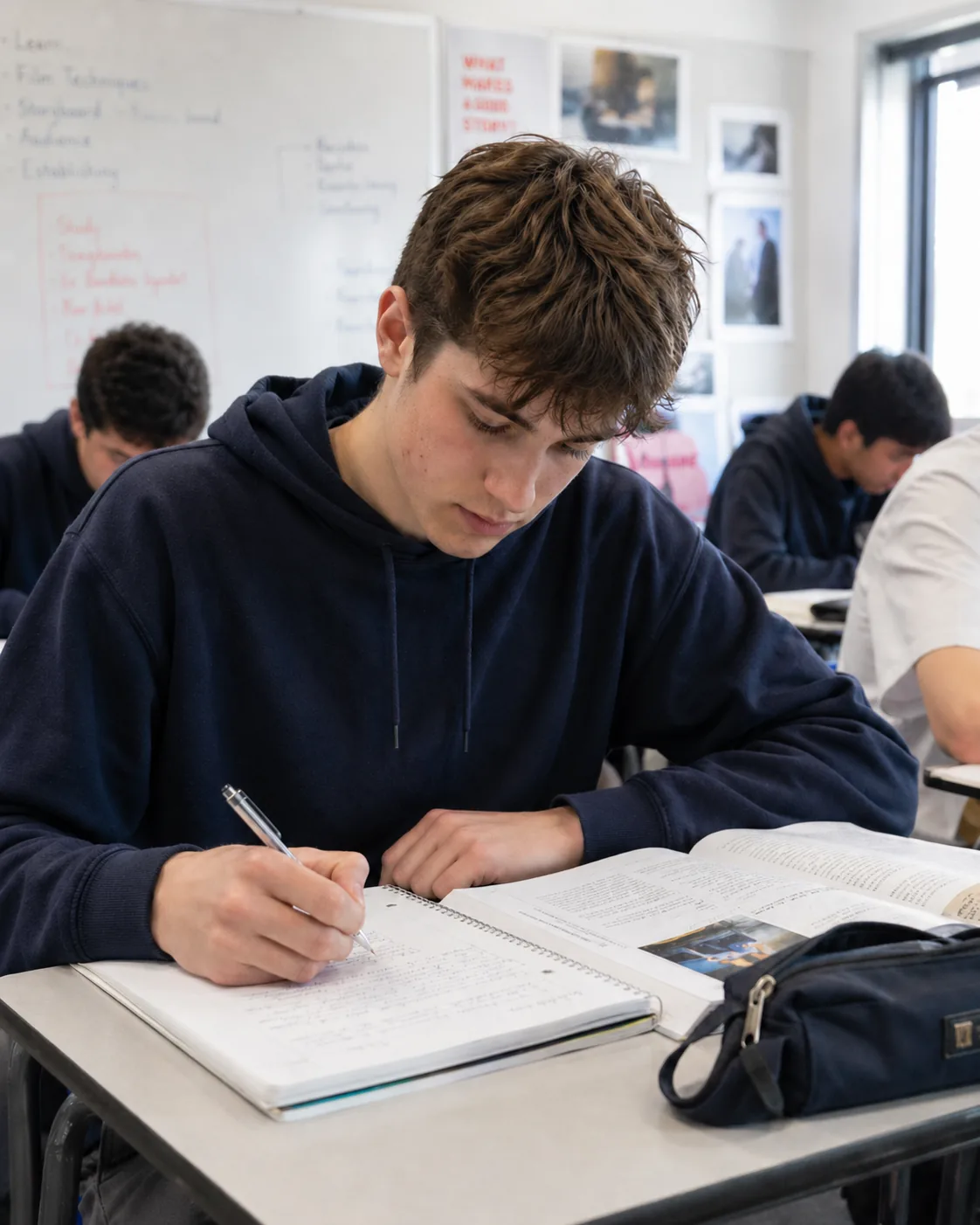 Alumno estudiando